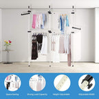 Telescopic Clothes Rack 3 Poles 4 Bars