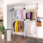 Telescopic Clothes Rack 3 Poles 4 Bars