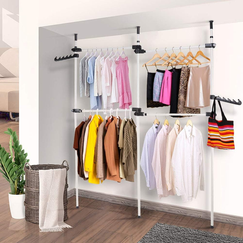 Telescopic Clothes Rack 3 Poles 4 Bars