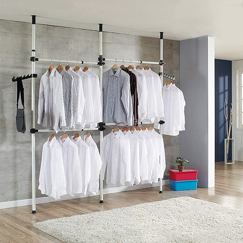 Telescopic Clothes Rack 3 Poles 4 Bars