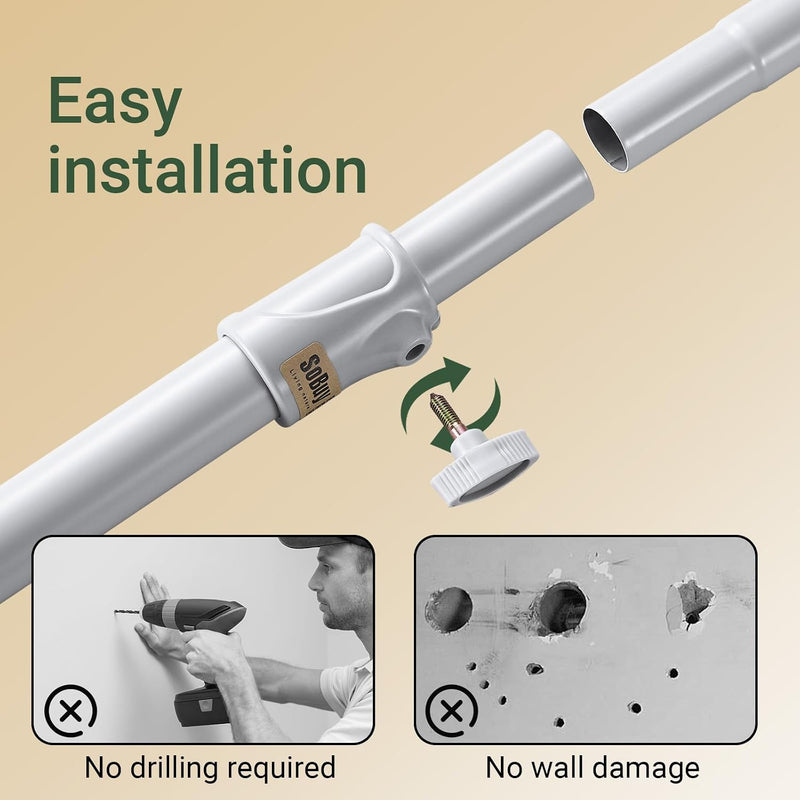 Telescopic Clothes Rail with Adjustable L-Shaped Or One-Line