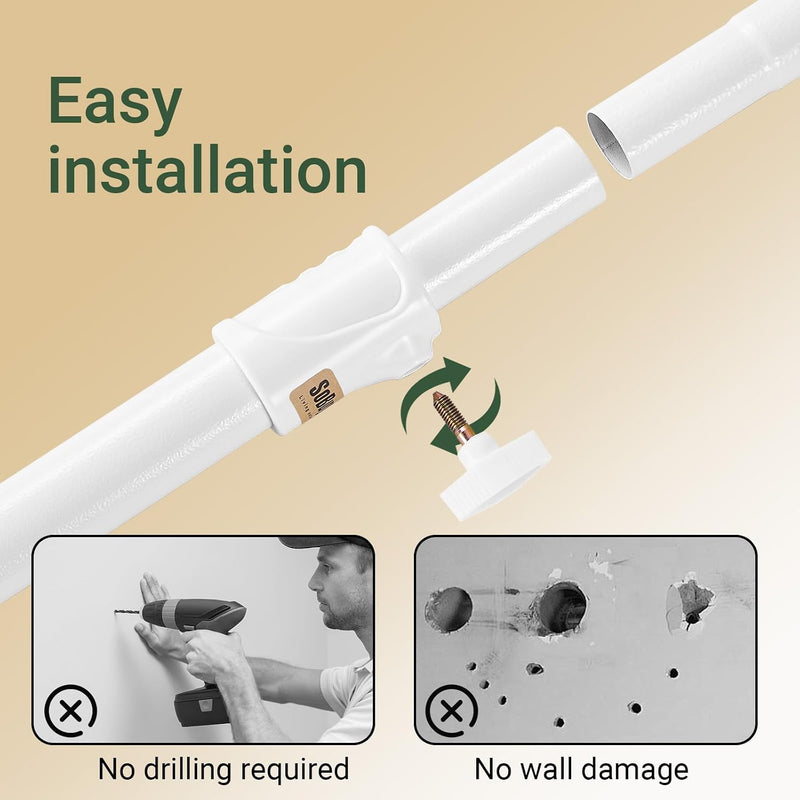 Telescopic Clothes Rail with Adjustable L-Shaped Or One-Line
