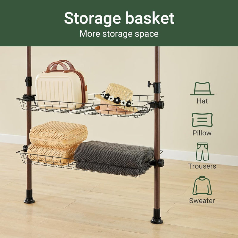 Telescopic Clothes Rail with Adjustable L-Shaped Or One-Line