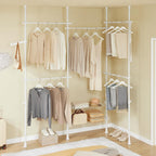 Telescopic Clothes Rail with Adjustable L-Shaped Or One-Line