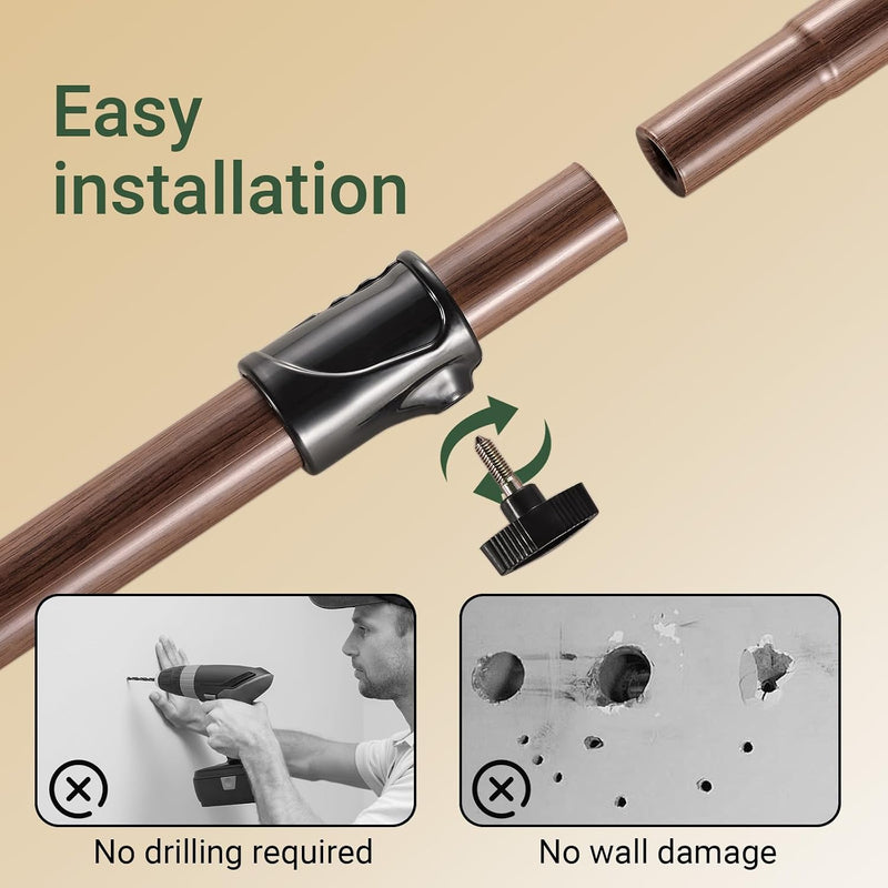 Telescopic Clothes Rail with Adjustable L-Shaped Or One-Line