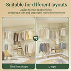 Telescopic Clothes Rail with Adjustable L-Shaped Or One-Line