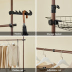 Telescopic Clothes Rail with Adjustable L-Shaped Or One-Line