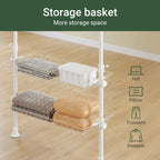 Telescopic Clothes Rail with Adjustable L-Shaped Or One-Line