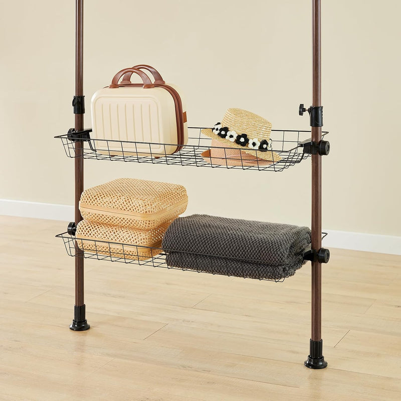 Telescopic Clothes Rail with Adjustable L-Shaped Or One-Line