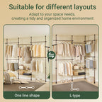 Telescopic Clothes Rail with Adjustable L-Shaped Or One-Line