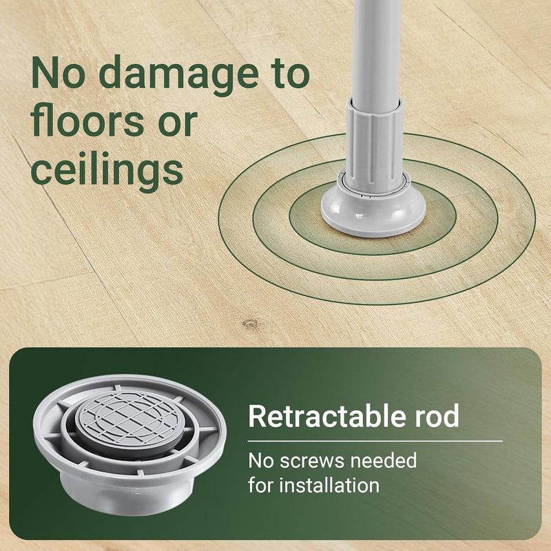 Telescopic Clothes Rail with Adjustable L-Shaped Or One-Line