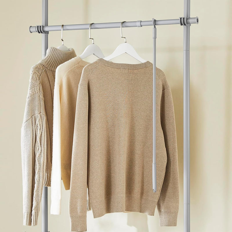 Telescopic Clothes Rail with Adjustable L-Shaped Or One-Line