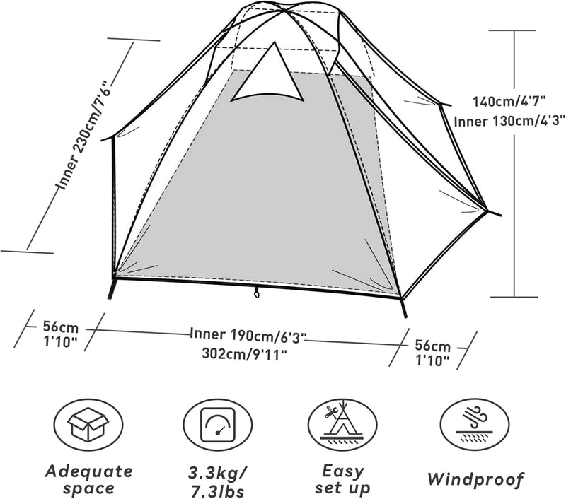 Tent 2-4 Man for Camping