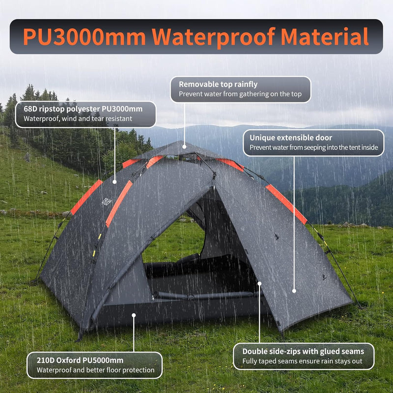 Tent 3 Man Instant Pop Up Waterproof Three