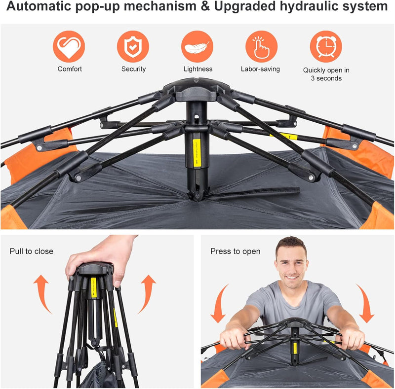 Camping Tent Automatic 3 Man Person Instant Pop