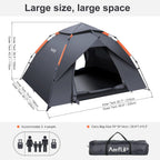 Tent Automatic 3 Man Person Instant Pop Up
