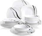 teresa' 24-Piece Dinner Set Lines Pattern Combination Sets