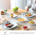 teresa' 24-Piece Dinner Set Lines Pattern Combination Sets