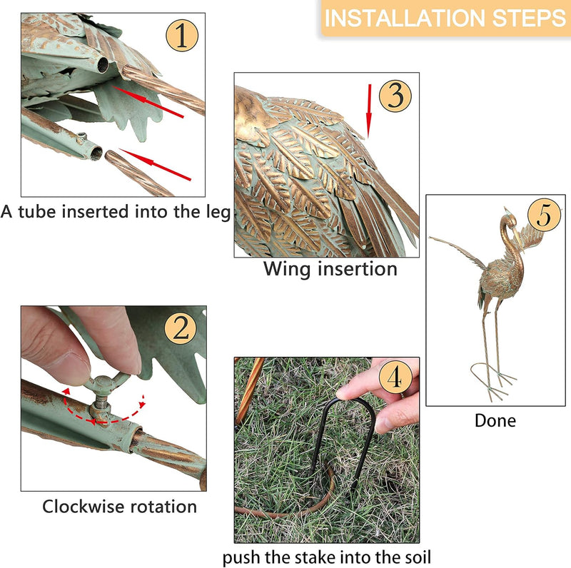 Large Crane Garden Ornaments