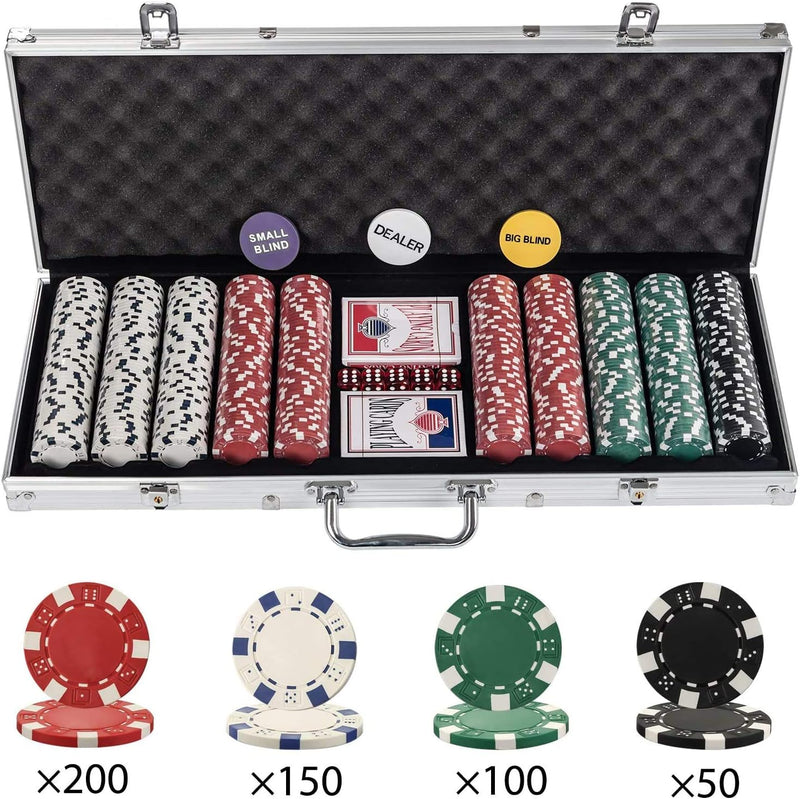 Texas Holdem Poker Chips Set with Aluminium Case
