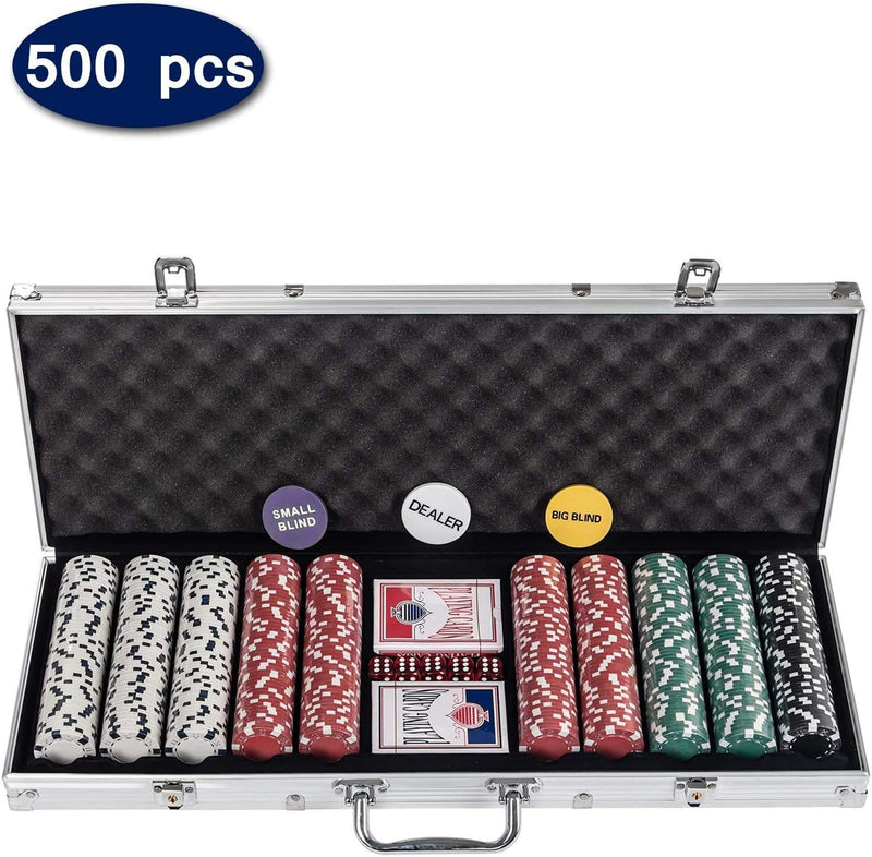 Texas Holdem Poker Chips Set with Aluminium Case