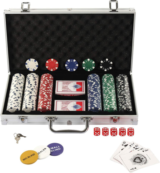 Texas Holdem Poker Chips Set with Aluminum Case