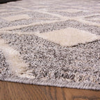 Textured Trellis Striped Rug Large Diamond Aztec Plush
