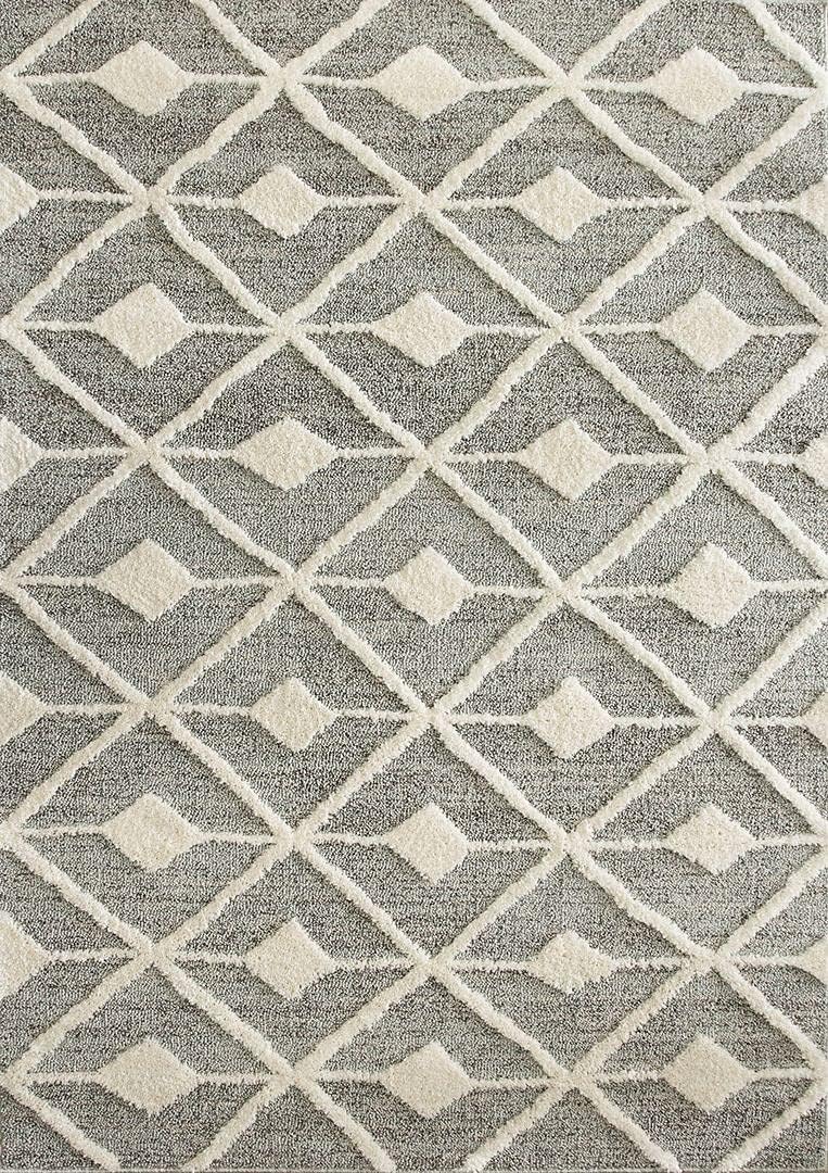 Textured Trellis Striped Rug Large Diamond Aztec Plush