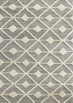 Textured Trellis Striped Rug Large Diamond Aztec Plush