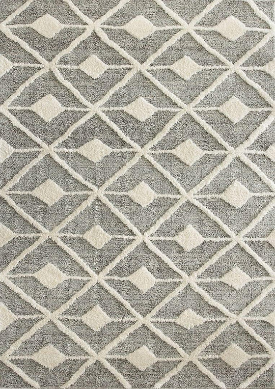 Textured Trellis Striped Rug Large Diamond Aztec Plush