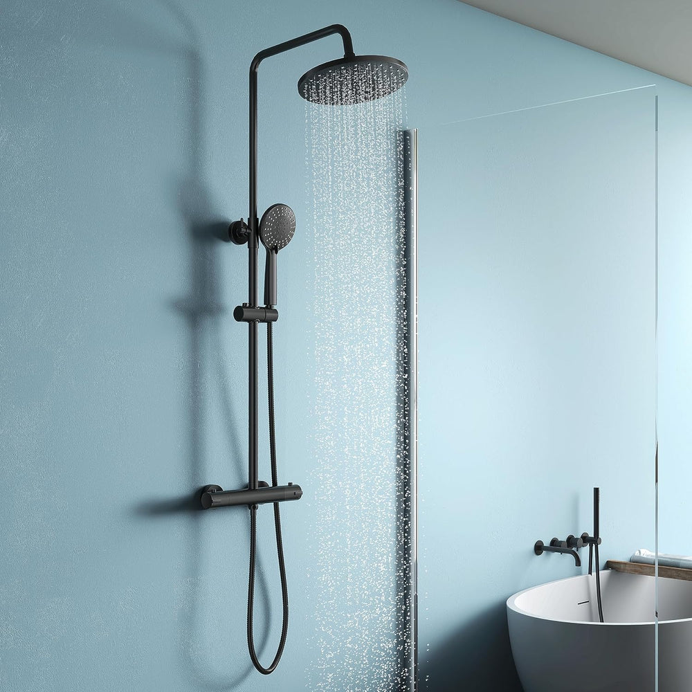 Thermostat Shower Set with Overhead Thermostatic Mixer