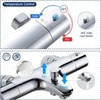 Thermostatic Bath Shower Mixer Bar Anti Scald 38