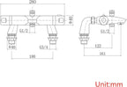 Thermostatic Bath Shower Mixer Tap Deck Mounted Taps
