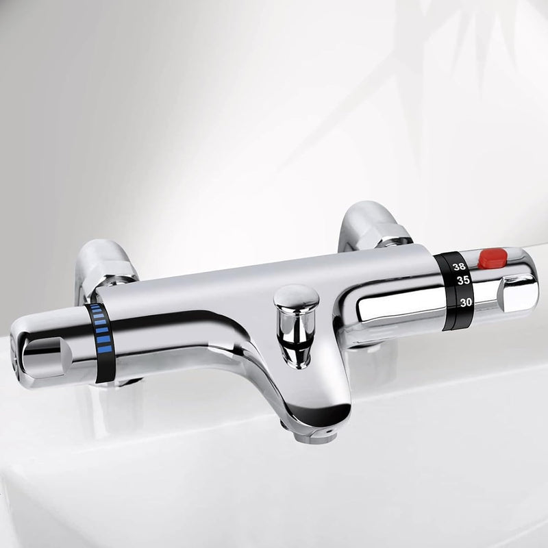 Thermostatic Bath Shower Mixer Tap Deck Mounted Taps