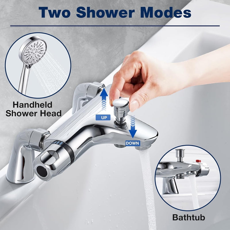 Thermostatic Bath Shower Mixer Tap Deck Mounted Taps