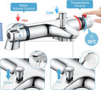Thermostatic Bath Shower Mixer Tap Deck Mounted Tub
