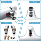Thermostatic Bath Shower Mixer Tap Deck Mounted Tub