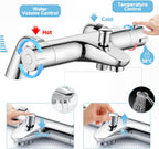 Thermostatic Bath Shower Mixer Tap Set Solid Brass