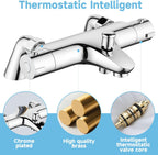 Thermostatic Bath Shower Mixer Tap Set Solid Brass