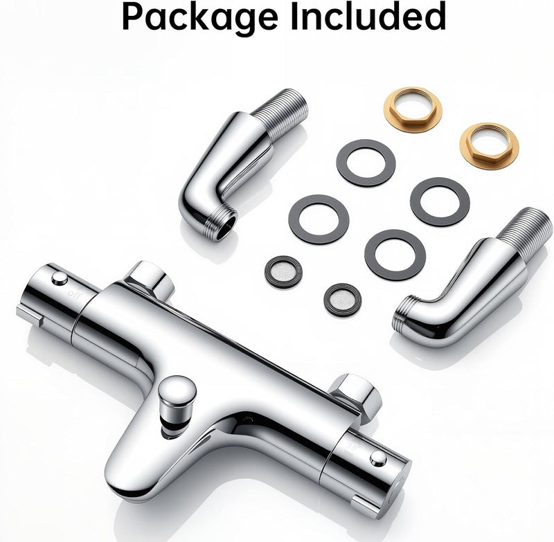 Thermostatic Bath Shower Mixer Tap Set Solid Brass
