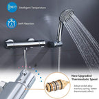 Thermostatic Bath Shower Mixer Tap Wall Mounted Bar