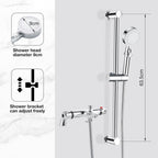Thermostatic Bath Shower Mixer Tap with Riser Kit