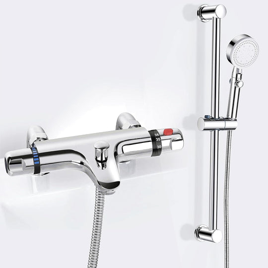 Thermostatic Bath Shower Mixer Tap with Riser Kit