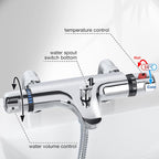 Thermostatic Bath Shower Mixer Tap with Riser Kit