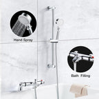 Thermostatic Bath Shower Mixer Tap with Riser Kit