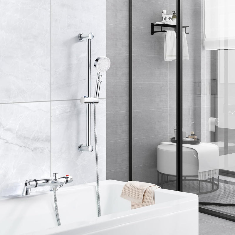 Thermostatic Bath Shower Mixer Tap with Riser Kit