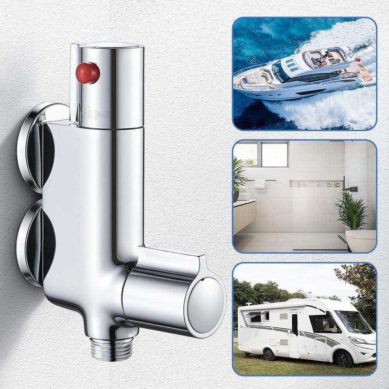 Thermostatic Bath Shower Mixer Tap with Riser Kit