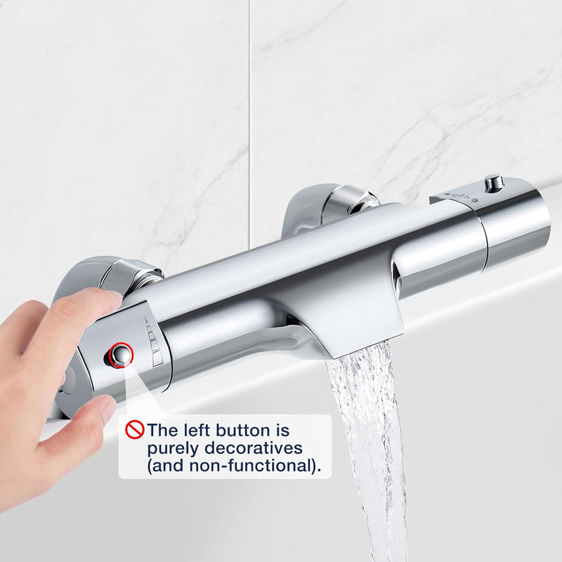 Thermostatic Bath Shower Mixer Waterfall Filler Deck Mounted