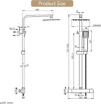 Thermostatic Mixer Shower Set Square Bathroom Thermostat System