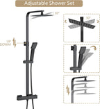 Thermostatic Mixer Shower Set Square Bathroom Thermostat System